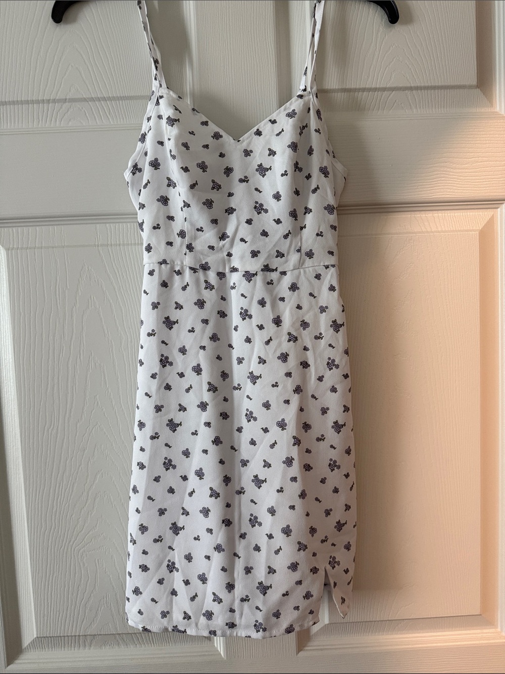 Hollister White Mini Dress with Lilac Floral Print